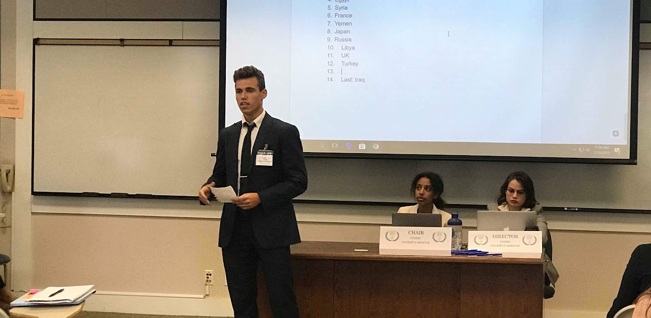 Presenting at the MUN Conference at Pomona College